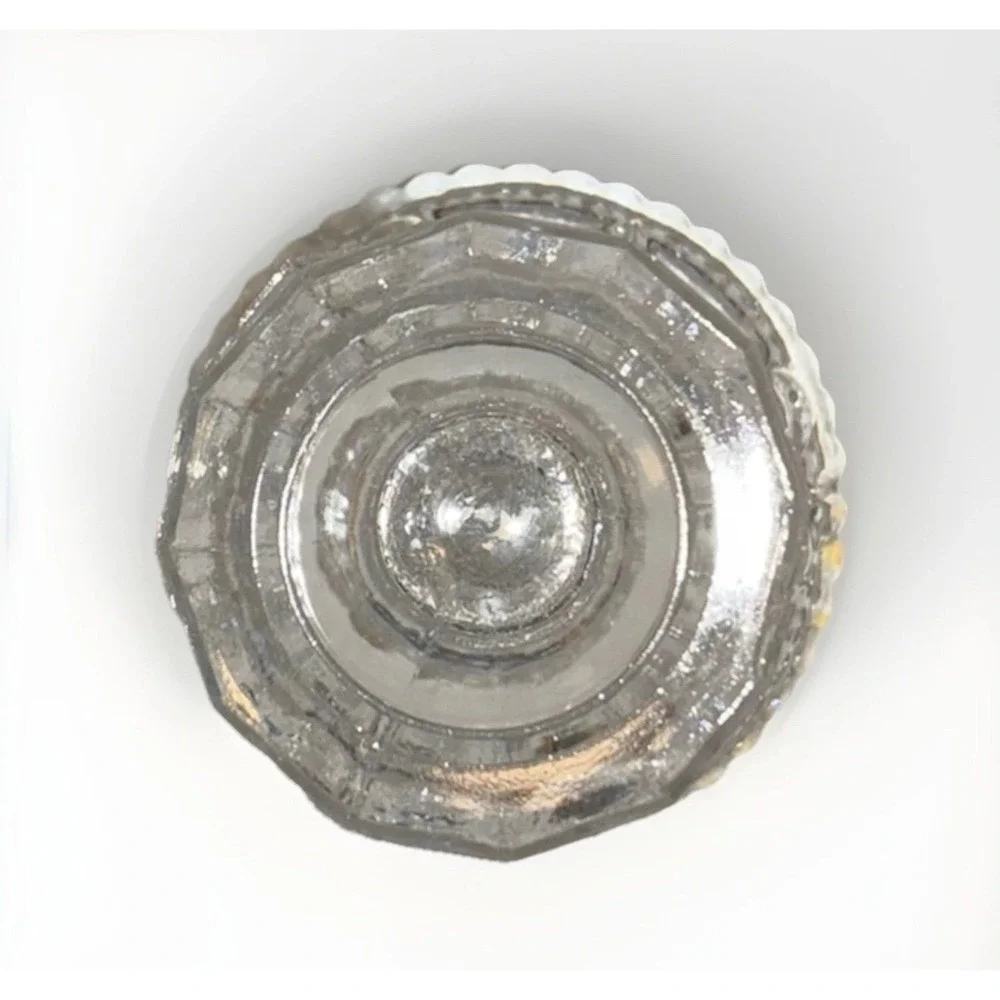 Vintage Cut Lead Crystal Taper Candle Holder Frosted Floral Scroll Bell Base